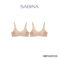 ( Set 2 ชิ้น ) [Online Exclusive] Sabina Forever Young Level 1 เสื้อชั้นใน ไร้โครง รหัส NBF24001