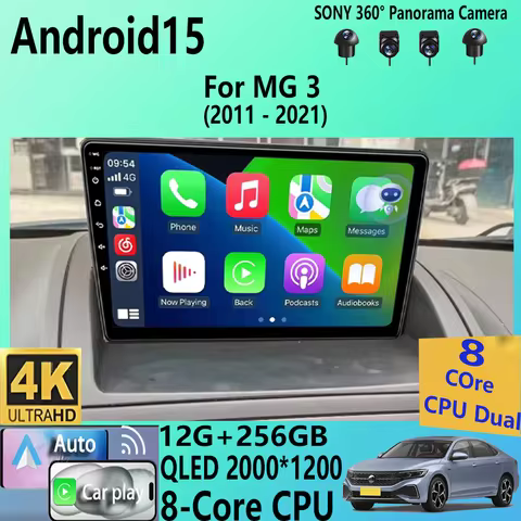 Android 15 For MG 3 MG3 II Cross 2011 2012 2013 2014 2015 2016 -2021 CarPlay Car Multimedia Radio GP