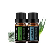 GREENSLEEVES Vetiver Eucalyptus Essential Oil 100% Pure Essential Oil Natural For Diffuser Massage Aromatherapy 2 x 10ml