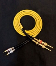 日本/Canare L-4E6S 2ⅹRCA Male To 2x Jack 6.35mm 1/4 Inch Mono (1.8m) Audio TS 6.35 to 2 RCA Phono OFC 