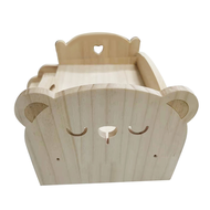 (WOMC) Wooden Play Bed for Dolls Universal Wooden Bed Wooden Doll DIY Mini Play Bed for Dolls Childr