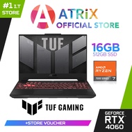 【Free MS Office】TUF Gaming A15 FA507NVR-LP049W | 15.6" FHD 144Hz | Ryzen7 7435HS | RTX4060 | 16GB/51