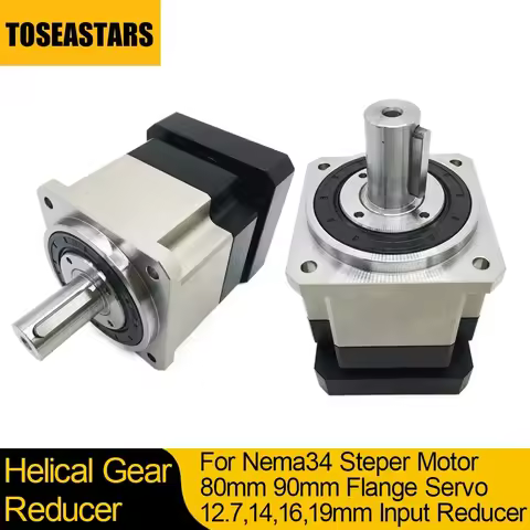 Nema34 Stepper Motor Gearbox 3:1,5:1,10:1,50:1~100:1 Helical Gear 80 90mm Flange Servo Planetary Red