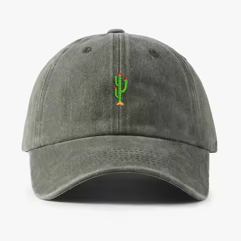 Mini Cactus Embroidery vintage soft Baseball caps Men Women Water Washed Hat Sports Fishing Dad Viso