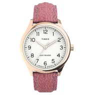 Timex TW2U81000 EASY READER นาฬิกาข้อมือผู้หญิง สายหนัง สีชมพู