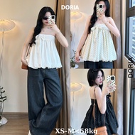 DORIA Strapless Top Baby doll strapless top with bow tie, soft and cool material 520_P7K5