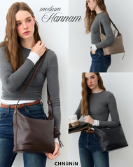 CHNiiNiN - Medium Hannam (ไซส์กลาง) กระเป๋าสะพายหนังวัวแท้ ปรับสายสะพายได้ ครอสบอดี้ได้