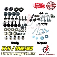 HONDA EX5 / EX5 DREAM SCREW BODY + HANDLE + KEPAK (3 IN 1) COVER SET SCREW HANDLE COVER SCREW FRONT 