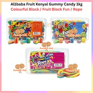 Al1baba Fruit Kenyal Gummy Candy 1kg Colourful Block / Fruit Block Fun / Rope PM
