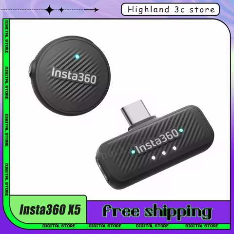Insta360 X5 Mic Air Transmitter 48khz High-Quality Noise Reduction Compatibility Flow 2 Pro Custom R