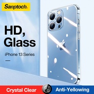 Sanptoch เคสใสกระจกเพชร HDสำหรับ iPhone 11 / 12 / 13 Pro Max เคสบางเฉียบสำหรับ iPhone 13 Mini ตัวป้องกันเลนส์กล้องเต็มรูปแบบเคสกันกระแทก