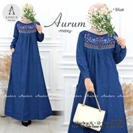 Denim Jeans Dresses Jubah Muslimah Hijabs Fashion Long Dresses Gamis Dress