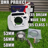 LEO RACING PRO LINER BLOCK EX5 DREAM/W100/CLASS 1 ( 53MM/56MM/58MM ) FULL SET PISTON SONIC KIT