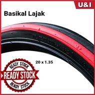 20x1.35 20x1.50 BICYCLE TYRE Tayar FKR Luar Basikal Size WITH COLOUR LINE