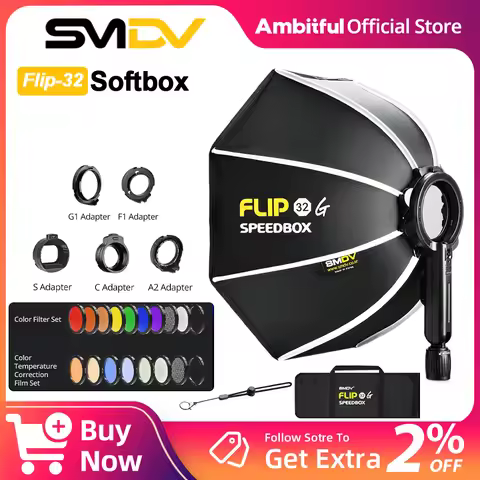 SMDV Flip 32 Quickly Release Parabolic Out Door Softbox for Godox Flash Soft Box V1 AD100PRO AD300PR