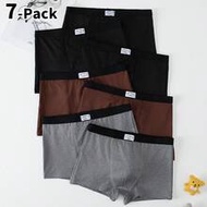 7pcs/Pack Teenage Boys' Fashionable Boxer Briefs, Size 13-14Y