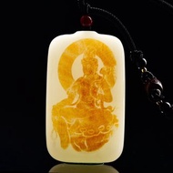 秒殺價 天然新疆和田玉羊脂玉籽料觀音吊墜手把件