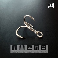 เบ็ดสามทาง 3x 1ตัว ความแข็งระดับ 3x  ปลายเล็บเหยี่ยวเบาแข็งและคมมาก ตัวเบ็ด 3 ทาง 3x ตะขอเบ็ดสามทาง 