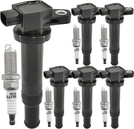 UF558 Ignition Coil Pack 273013E400 and Iridium Spark Plugs Set of 6 Fit for Kia Magentis Optima 200