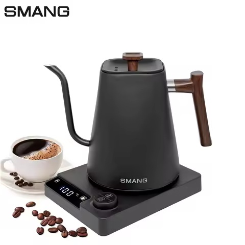 SMANG 1200W Gooseneck Electric Kettle 1L Temperature Control Coffee Kettle Pour Over Coffee Kettle C