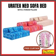 URATEX NEO SOFA BED WITH 1 THROW PILLOW / SOFA BED / URATEX FOAM / ASSORTED COLOR AND DESIGN