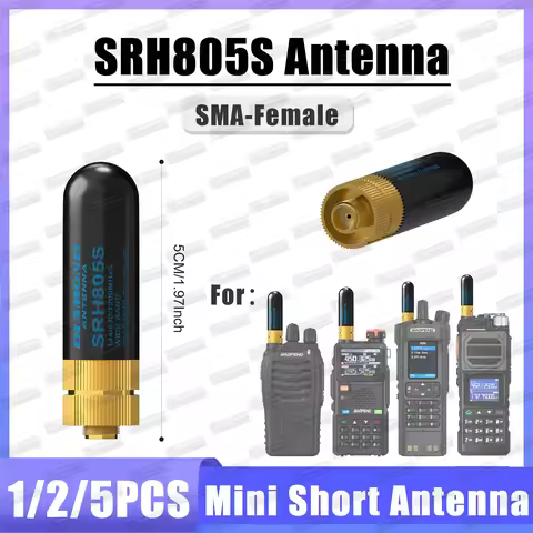 1/2/5PCS SRH805S Mini Short Antenna SMA-Female UV-5R Mini Dual Band Antenna 144/430MHZ Tk11(8) UV-5R