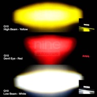 NINE LUMINOS LED LAMPU SOROT TEMBAK Q10 4 MATA LED 50 WATT 4 MODE CAHAYA DEVIL ICE BLUE CAHAYA LAMPU