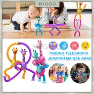 Giraffe Suction Cup Telescopic Giraffe Tube Educational Toy for Children