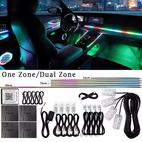 18 in 1 Atmosphere Lamp Kit RGB Symphony Streamer 213 Color Acrylic Strip Rainbow Led Car Ambient Li