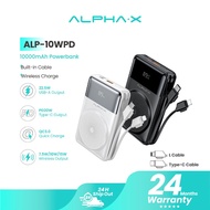 ALPHA·X ALP-10WPD 10000mAh Powerbank Dengan Dual Kabel Binaan PD22.5W built-in cable powerbank [24 M