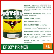 ◆ ◲ ∇ Boysen Epoxy Primer Gray With Catalyst 4liters Gallon (B2230-4L)