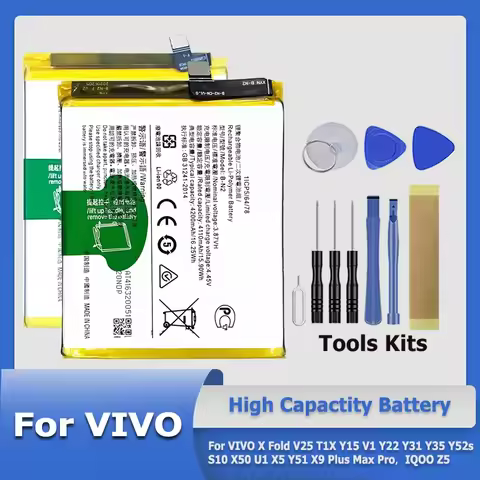 B-O1 B-S6 B-R0 B-W2 B-R2 B-B8 Battery For VIVO X Fold V25 T1X Y15 V1 Y22 Y31 Y35 Y52s S10 X50 U1 X5 