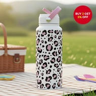 1pc 20oz/26oz/32oz Insulated Water Bottle with Straw, Leak-Proof, Reusable, Wide Mouth, Straw Cap, f