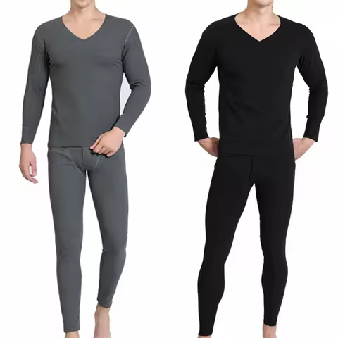 Mens Thermal Underwear Set Winter Fleece Lined Long Johns for Men Thermal Shirts and Pants Base Laye