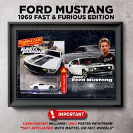 Gambar Frame Diecast Hotwheels 1969 Ford Mustang Berserta Poster