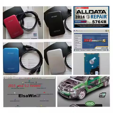 Alldata Software for All Cars and Trucks All data 10.53+Vivid WorkShop data+Elsa/Win 5.2+1000GB HDD 