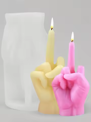 Minimalist middle finger gesture; silicone mold for plaster fragrance display; handmade creative ins
