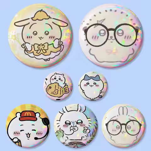 Cute C-chiikawa-s Badges 25 32 44 58 75 Mm Round Cosplay Pin Bag Decor Fans Collect Friends Gifts Br
