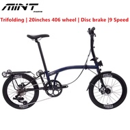 Mint folding bike | Foldable bike | foldable bike - Trifolding | Dics brake | 20 inches | 9 speed |e