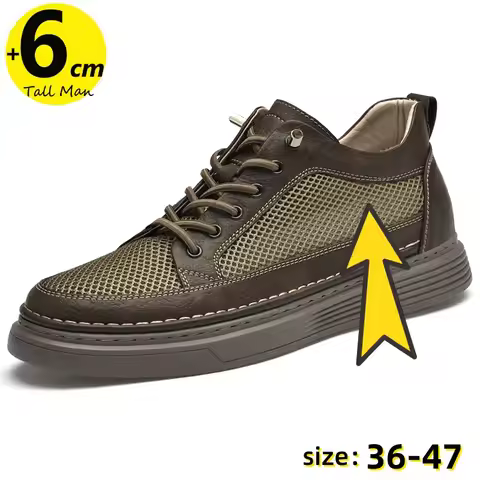 Men's Invisible Sneakers Summer Booster Shoes Height Increase Elevator Taller Heel Lift Plus Size 36