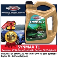 [𝗥𝗘𝗔𝗗𝗬 𝗦𝗧𝗢𝗖𝗞] Winchester Synmax T1 10w40 4L Semi Synthetic SN Engine Oil Car Lubricant (Proton/Toyot