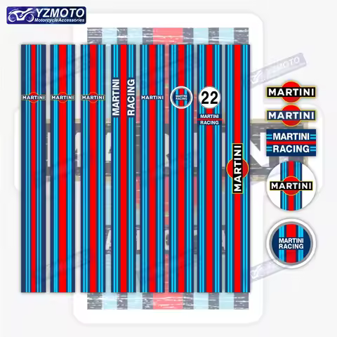 Motorcycle Stickers Martini Cocktail Martini Le Mans Racing Retro Shell Tank Fender Helmet Reflectiv