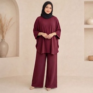 BAJU KURANG New Design Material IRAN Less Clothing Sets Wanita Dusty Pink Reka Bentuk Baru Bahan Uni