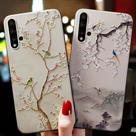 3D Flower Emboss Case For Huawei P30 P20 P40 Lite Honor 20 Pro 9 Lite 8X 10i 10 7A 7C 7X P smart Z 2