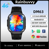Rainbuvvy DM63 4G With SIM Smart Watch 2.13" HD Screen AMOLED 2GB RAM 16G ROM Bluetooth Wifi GPS Cam