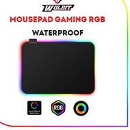 (Wolbit) Rgb Glowing LED Light Gaming Mousepad / Work Mousepad / Mouse pad