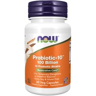 NOW Supplements, Probiotic-10, 100 Billion, with 10 Probiotic Strains,Dairy, Soy and Gluten Free, Strain Verified, 30 Veg Capsules