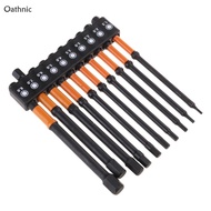Oathnic 10Pcs Impacts Hex Head Drill Bit Hex Head Wrenches Drill Bit Set Steel Hex Bit Set 100mm Mag