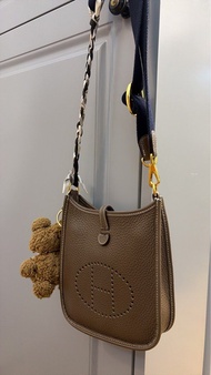 Hermes evelyne 16 mini 大象灰金扣
