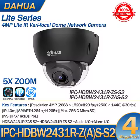 Dahua IP Camera 4MP IPC-HDBW2431R-ZS-S2 IPC-HDBW2431R-ZAS-S2 Lite 5X Zoom Dome PoE IR 40m Original U